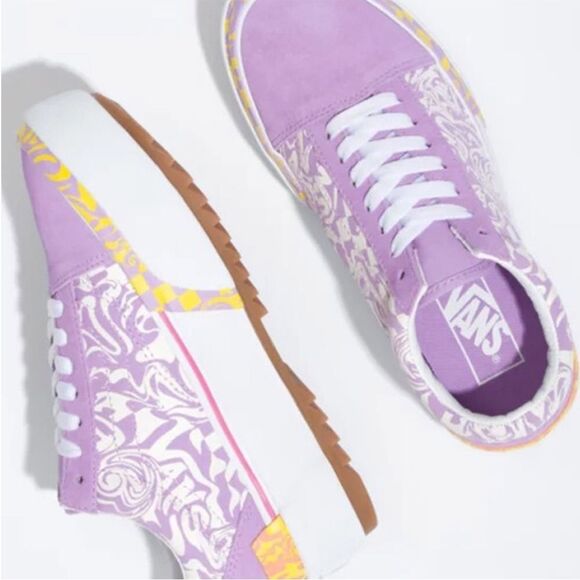 Vans Old Skool Stacked Wavy Days Platform Suede Shoes - Picture 3 of 11